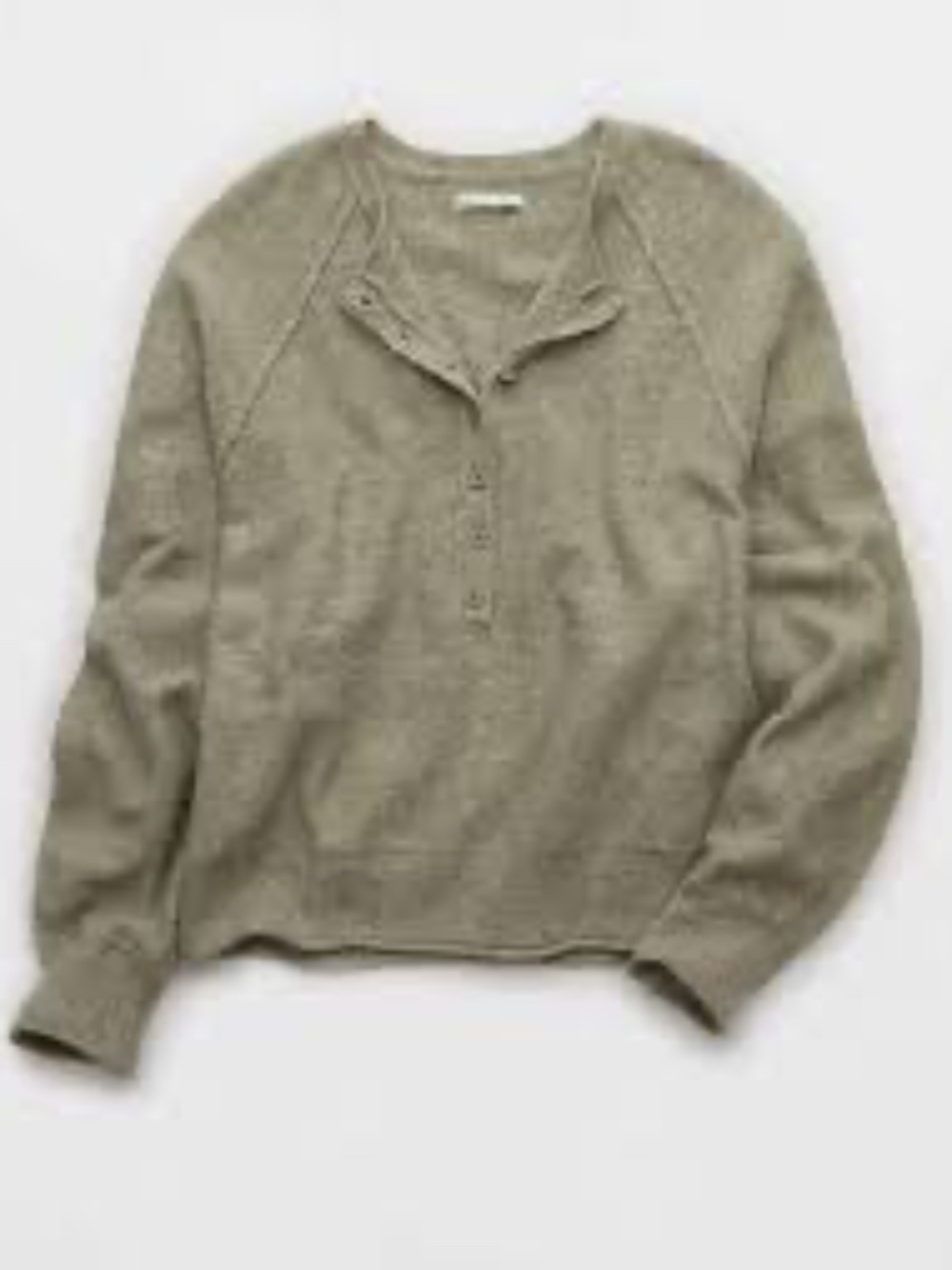 AE Whoa So Soft Henley Sweater in Soft Olive